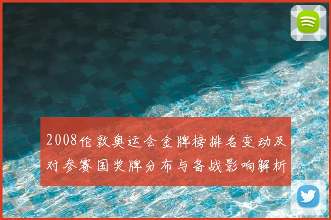 2008伦敦奥运会金牌榜排名变动及对参赛国奖牌分布与备战影响解析